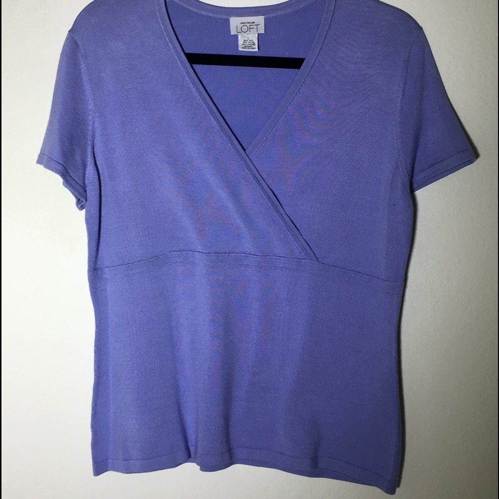 Ann Taylor‎ Loft Cornflower Blue SS Sweater size L